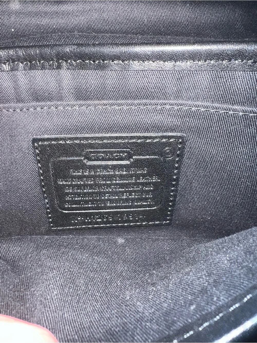 Coach Black Leather Crossbody with Tassel Charm